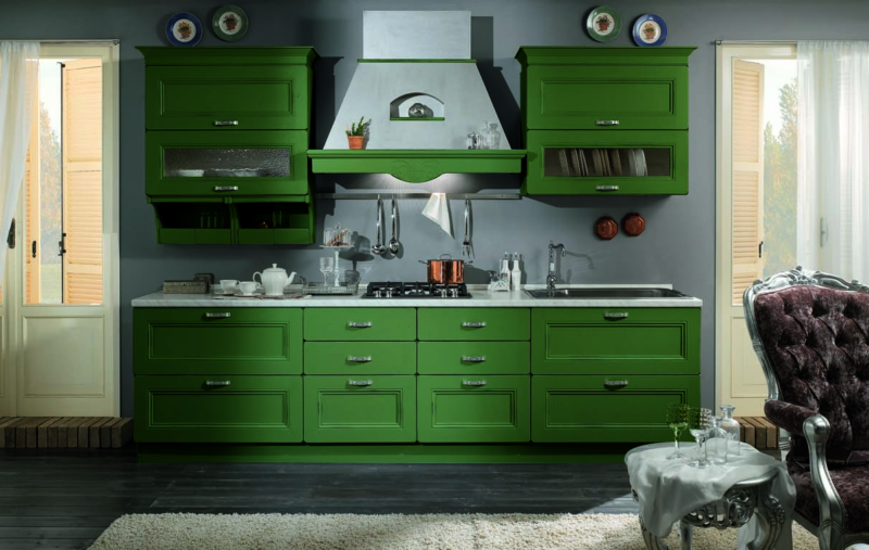 Кухня в зеленом цвете: расслабляющий интерьер