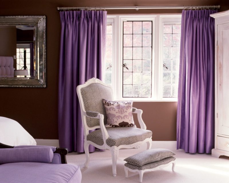 Фиолетовые шторы – с чем их сочетать? Советы дизайнеров + 50 фото
