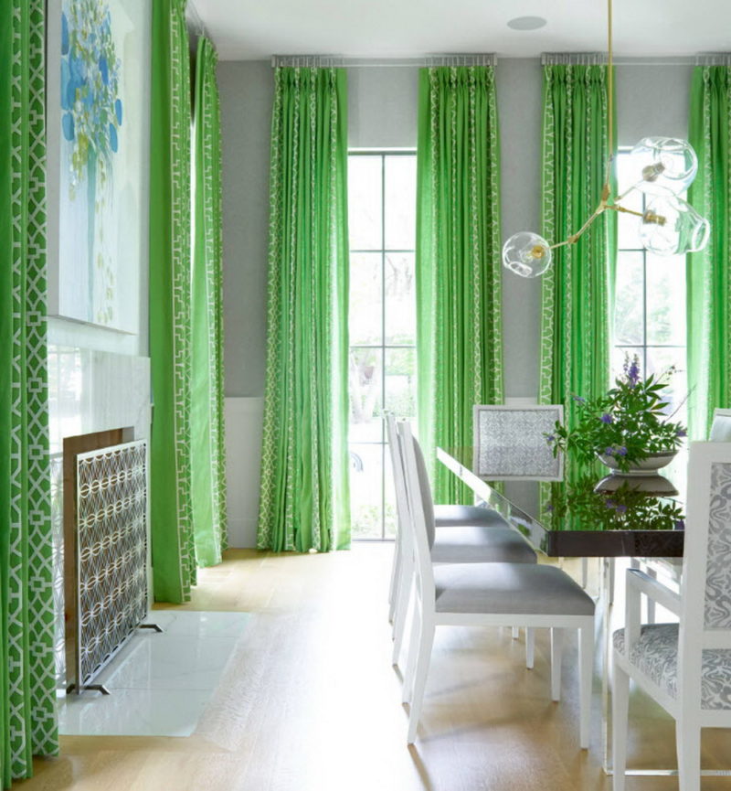 Зеленые шторы – 107 фото идей подбора оттенков и узоров